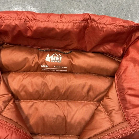 REI co-op 650 Down Puffer Jacket Womens Large redrock outdoor hiking lightweight - Picture 4 of 14